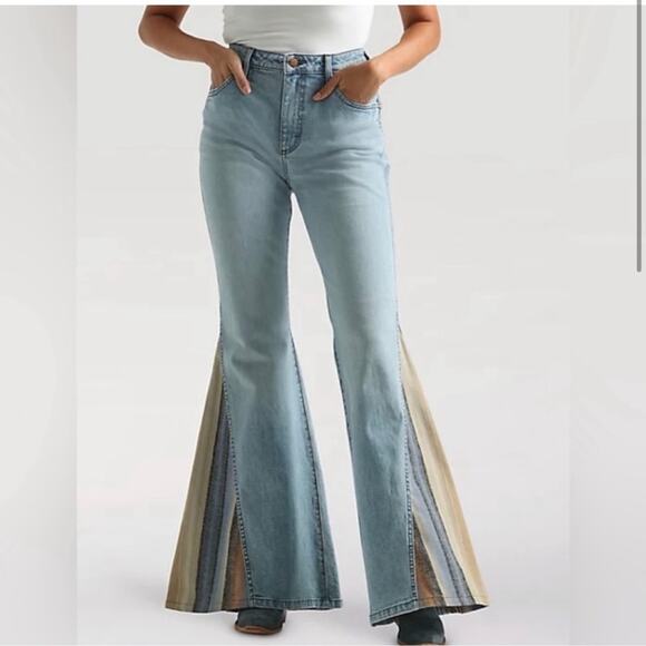 Wrangler x Pendleton Trumpet High Rise Flare Jeans 30x32 Rare Collaboration - Picture 1 of 14